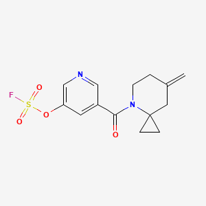 molecular formula C14H15FN2O4S B2658943 4-(5-Fluorosulfonyloxypyridine-3-carbonyl)-7-methylidene-4-azaspiro[2.5]octane CAS No. 2418670-05-8