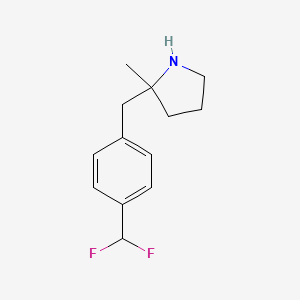 molecular formula C13H17F2N B2658945 2-{[4-(二氟甲基)苯基]甲基}-2-甲基吡咯烷 CAS No. 1566038-12-7