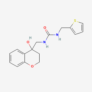 molecular formula C16H18N2O3S B2658948 1-((4-羟基色满-4-基)甲基)-3-(噻吩-2-基甲基)脲 CAS No. 1396888-00-8