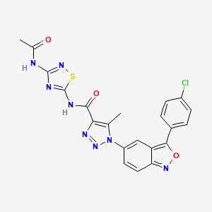molecular formula C21H15ClN8O3S B2658949 N-[3-(acetylamino)-1,2,4-thiadiazol-5-yl]-1-[3-(4-chlorophenyl)-2,1-benzoxazol-5-yl]-5-methyl-1H-1,2,3-triazole-4-carboxamide CAS No. 951897-80-6