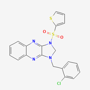 molecular formula C20H15ClN4O2S2 B2658951 1-(2-chlorobenzyl)-3-(thiophen-2-ylsulfonyl)-2,3-dihydro-1H-imidazo[4,5-b]quinoxaline CAS No. 846065-53-0