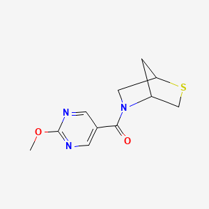 molecular formula C11H13N3O2S B2658952 2-Thia-5-azabicyclo[2.2.1]heptan-5-yl(2-methoxypyrimidin-5-yl)methanone CAS No. 2034552-74-2