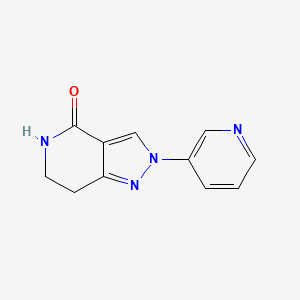 molecular formula C11H10N4O B2658954 N1=CC(=CC=C1)N1N=C2C(C(Ncc2)=O)=C1 CAS No. 1824669-67-1