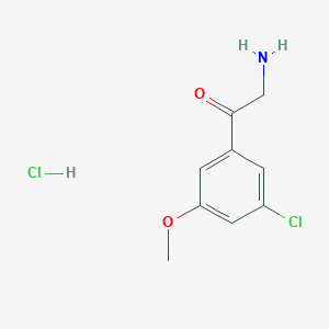 molecular formula C9H11Cl2NO2 B2658963 3-Chloro-5-methoxyphenacylamine hydrochloride CAS No. 1980086-11-0