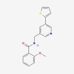 B2658971 2-methoxy-N-((5-(thiophen-2-yl)pyridin-3-yl)methyl)benzamide CAS No. 2034270-97-6