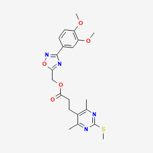 B2658973 [3-(3,4-Dimethoxyphenyl)-1,2,4-oxadiazol-5-yl]methyl 3-[4,6-dimethyl-2-(methylsulfanyl)pyrimidin-5-yl]propanoate CAS No. 1111444-73-5