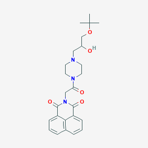 molecular formula C25H31N3O5 B2658975 2-(2-(4-(3-(tert-butoxy)-2-hydroxypropyl)piperazin-1-yl)-2-oxoethyl)-1H-benzo[de]isoquinoline-1,3(2H)-dione CAS No. 2034585-20-9