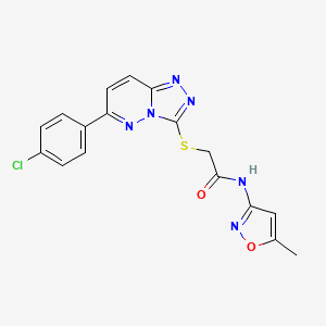 molecular formula C17H13ClN6O2S B2658978 2-((6-(4-chlorophenyl)-[1,2,4]triazolo[4,3-b]pyridazin-3-yl)thio)-N-(5-methylisoxazol-3-yl)acetamide CAS No. 894041-16-8
