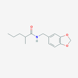 molecular formula C14H19NO3 B265898 N-(1,3-benzodioxol-5-ylmethyl)-2-methylpentanamide 