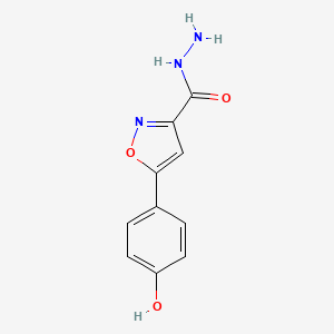 molecular formula C10H9N3O3 B2658985 5-(4-Hydroxyphenyl)isoxazole-3-carbohydrazide CAS No. 869945-57-3