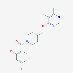 (2,4-Difluorophenyl)(4-(((5,6-dimethylpyrimidin-4-yl)oxy)methyl)piperidin-1-yl)methanone