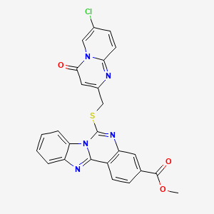 Methyl 6-[(7-chloro-4-oxopyrido[1,2-a]pyrimidin-2-yl)methylsulfanyl]benzimidazolo[1,2-c]quinazoline-3-carboxylate