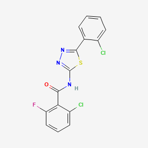 molecular formula C15H8Cl2FN3OS B2658990 2-chloro-N-(5-(2-chlorophenyl)-1,3,4-thiadiazol-2-yl)-6-fluorobenzamide CAS No. 391863-49-3
