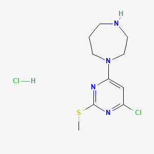 molecular formula C10H16Cl2N4S B2658999 1-(6-Chloro-2-(methylthio)pyrimidin-4-yl)-1,4-diazepane hydrochloride CAS No. 1353967-11-9
