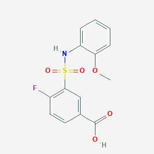 molecular formula C14H12FNO5S B2659001 4-Fluoro-3-(2-methoxy-phenylsulfamoyl)-benzoic acid CAS No. 329269-49-0