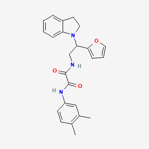 N1-(3,4-dimethylphenyl)-N2-(2-(furan-2-yl)-2-(indolin-1-yl)ethyl)oxalamide