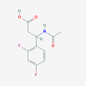 molecular formula C11H11F2NO3 B2659011 3-(2,4-Difluorophenyl)-3-acetamidopropanoic acid CAS No. 1354962-20-1