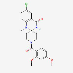 molecular formula C22H24ClN3O4 B2659018 6'-chloro-1-(2,4-dimethoxybenzoyl)-1'-methyl-1'H-spiro[piperidine-4,2'-quinazolin]-4'(3'H)-one CAS No. 1251572-96-9