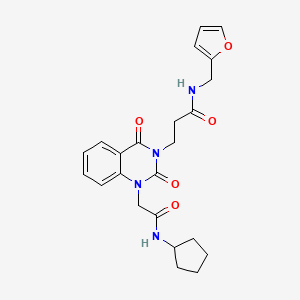 molecular formula C23H26N4O5 B2659022 3-{1-[(环戊基甲酰胺基)甲基]-2,4-二氧代-1,2,3,4-四氢喹唑啉-3-基}-N-[(呋喃-2-基)甲基]丙酰胺 CAS No. 899788-29-5