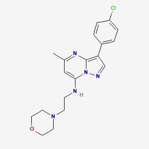 molecular formula C19H22ClN5O B2659025 3-(4-chlorophenyl)-5-methyl-N-(2-morpholin-4-ylethyl)pyrazolo[1,5-a]pyrimidin-7-amine CAS No. 899406-37-2
