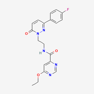 molecular formula C19H18FN5O3 B2659026 6-ethoxy-N-(2-(3-(4-fluorophenyl)-6-oxopyridazin-1(6H)-yl)ethyl)pyrimidine-4-carboxamide CAS No. 2034227-60-4