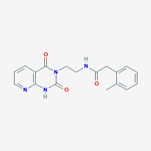 molecular formula C18H18N4O3 B2659033 N-(2-(2,4-二氧代-1,2-二氢吡啶并[2,3-d]嘧啶-3(4H)-基)乙基)-2-(邻甲苯基)乙酰胺 CAS No. 2034372-82-0