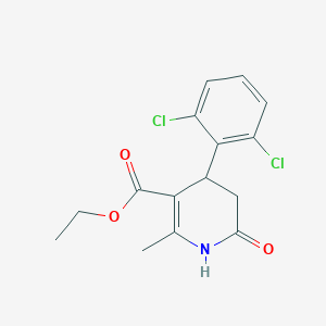 molecular formula C15H15Cl2NO3 B2659036 Ethyl 4-(2,6-dichlorophenyl)-2-methyl-6-oxo-1,4,5,6-tetrahydro-3-pyridinecarboxylate CAS No. 866143-59-1