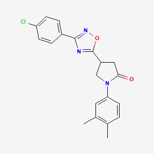 molecular formula C20H18ClN3O2 B2659039 4-[3-(4-Chlorophenyl)-1,2,4-oxadiazol-5-yl]-1-(3,4-dimethylphenyl)pyrrolidin-2-one CAS No. 941962-57-8