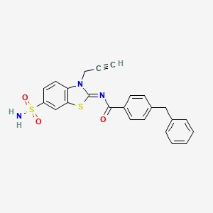 molecular formula C24H19N3O3S2 B2659046 (Z)-4-benzyl-N-(3-(prop-2-yn-1-yl)-6-sulfamoylbenzo[d]thiazol-2(3H)-ylidene)benzamide CAS No. 865182-36-1