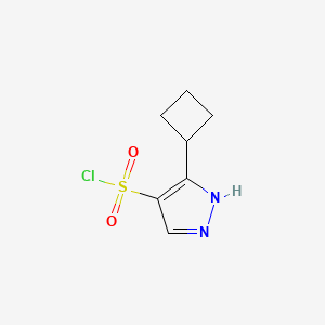 molecular formula C7H9ClN2O2S B2659048 3-cyclobutyl-1H-pyrazole-4-sulfonyl chloride CAS No. 1933652-50-6