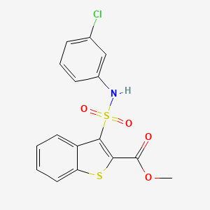 molecular formula C16H12ClNO4S2 B2659049 Methyl 3-[(3-chlorophenyl)sulfamoyl]-1-benzothiophene-2-carboxylate CAS No. 932520-80-4