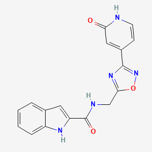 molecular formula C17H13N5O3 B2659054 N-((3-(2-oxo-1,2-dihydropyridin-4-yl)-1,2,4-oxadiazol-5-yl)methyl)-1H-indole-2-carboxamide CAS No. 2034280-60-7