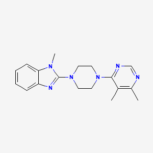 molecular formula C18H22N6 B2659057 2-[4-(5,6-Dimethylpyrimidin-4-yl)piperazin-1-yl]-1-methylbenzimidazole CAS No. 2380174-49-0