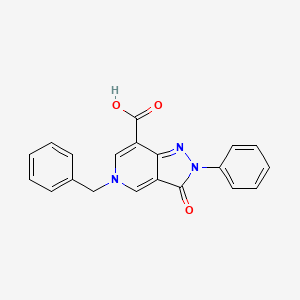 molecular formula C20H15N3O3 B2659058 5-benzyl-3-oxo-2-phenyl-3,5-dihydro-2H-pyrazolo[4,3-c]pyridine-7-carboxylic acid CAS No. 1105191-62-5