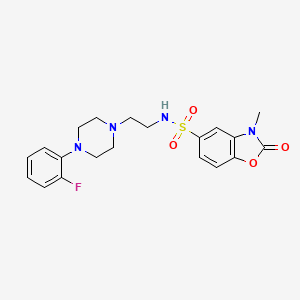 molecular formula C20H23FN4O4S B2659059 N-(2-(4-(2-氟苯基)哌嗪-1-基)乙基)-3-甲基-2-氧代-2,3-二氢苯并[d]恶唑-5-磺酰胺 CAS No. 1448052-74-1