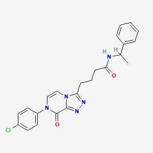 molecular formula C23H22ClN5O2 B2659065 4-[7-(4-chlorophenyl)-8-oxo-7,8-dihydro[1,2,4]triazolo[4,3-a]pyrazin-3-yl]-N-(1-phenylethyl)butanamide CAS No. 899971-62-1
