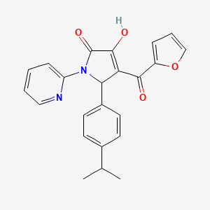 molecular formula C23H20N2O4 B2659073 4-(furan-2-carbonyl)-3-hydroxy-5-(4-isopropylphenyl)-1-(pyridin-2-yl)-1H-pyrrol-2(5H)-one CAS No. 380203-04-3
