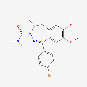 molecular formula C20H22BrN3O3 B2659076 (R)-1-(4-Bromophenyl)-7,8-dimethoxy-N,4-dimethyl-4,5-dihydro-3H-benzo[d][1,2]diazepine-3-carboxamide CAS No. 1564271-35-7