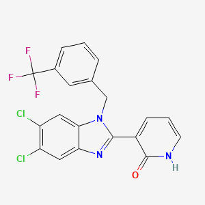 3-{5,6-dichloro-1-[3-(trifluoromethyl)benzyl]-1H-1,3-benzimidazol-2-yl}-2(1H)-pyridinone