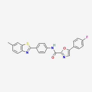 molecular formula C24H16FN3O2S B2659079 5-(4-fluorophenyl)-N-(4-(6-methylbenzo[d]thiazol-2-yl)phenyl)oxazole-2-carboxamide CAS No. 955732-33-9
