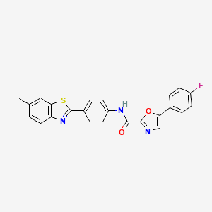 molecular formula C24H16FN3O2S B2659079 5-(4-氟苯基)-N-(4-(6-甲基苯并[d]噻唑-2-基)苯基)恶唑-2-甲酰胺 CAS No. 955732-33-9