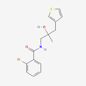 molecular formula C15H16BrNO2S B2659088 2-bromo-N-{2-hydroxy-2-[(thiophen-3-yl)methyl]propyl}benzamide CAS No. 2097893-76-8