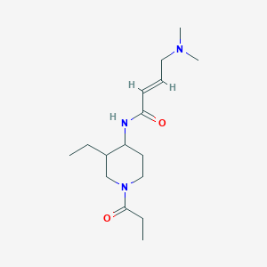 molecular formula C16H29N3O2 B2659094 (E)-4-(Dimethylamino)-N-(3-ethyl-1-propanoylpiperidin-4-yl)but-2-enamide CAS No. 2411329-69-4