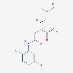 molecular formula C13H16Cl2N2O4 B2659096 4-((2,5-Dichlorophenyl)amino)-2-((2-hydroxypropyl)amino)-4-oxobutanoic acid CAS No. 1047980-43-7