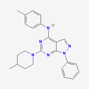 molecular formula C24H26N6 B2659099 N-(4-methylphenyl)-6-(4-methylpiperidin-1-yl)-1-phenyl-1H-pyrazolo[3,4-d]pyrimidin-4-amine CAS No. 946368-87-2
