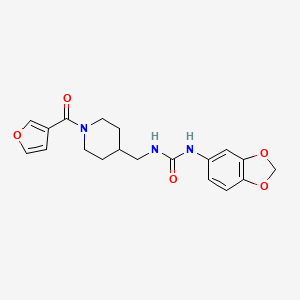 molecular formula C19H21N3O5 B2659100 1-(Benzo[d][1,3]dioxol-5-yl)-3-((1-(furan-3-carbonyl)piperidin-4-yl)methyl)urea CAS No. 1396767-36-4