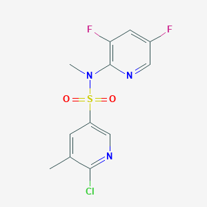 molecular formula C12H10ClF2N3O2S B2659102 6-chloro-N-(3,5-difluoropyridin-2-yl)-N,5-dimethylpyridine-3-sulfonamide CAS No. 1808637-81-1