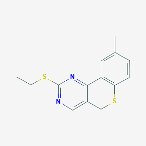 molecular formula C14H14N2S2 B2659111 ethyl 9-methyl-5H-thiochromeno[4,3-d]pyrimidin-2-yl sulfide CAS No. 478246-88-7