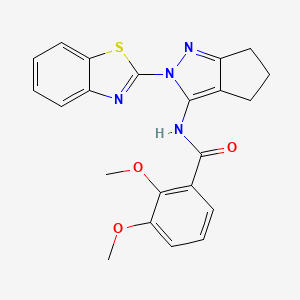 molecular formula C22H20N4O3S B2659115 N-(2-(benzo[d]thiazol-2-yl)-2,4,5,6-tetrahydrocyclopenta[c]pyrazol-3-yl)-2,3-dimethoxybenzamide CAS No. 1170978-05-8