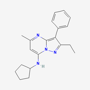 N-cyclopentyl-2-ethyl-5-methyl-3-phenylpyrazolo[1,5-a]pyrimidin-7-amine